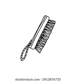 Drawn massage brush on white background