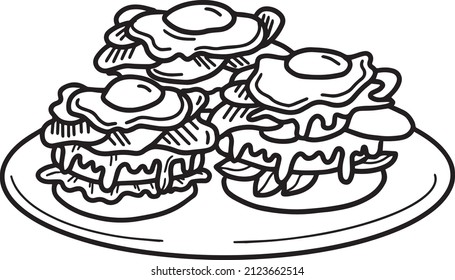 drawn meat burgay with egg