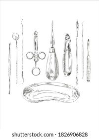 Drawn medical iron dentist tools for treating people's oral cavity