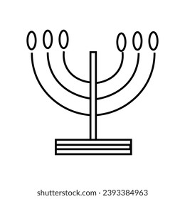 Drawn menorah on white background
