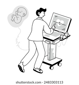 Dibujado Mini Ilustraciones de Pruebas Médicas