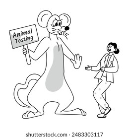 Drawn Mini Illustrations of Medical Testing