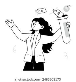 Drawn Mini Illustrations of Medical Testing