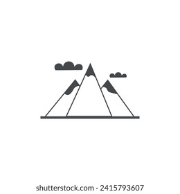 Drawn mountains on white background