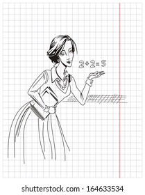 drawn on notebook sheet teacher