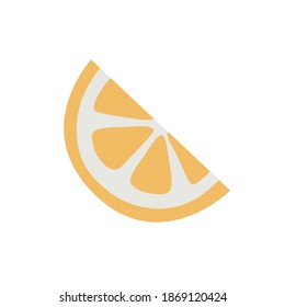 Drawn orange slice isolated on white. Vector simple illustration.