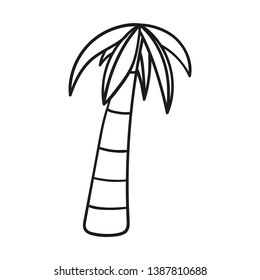 Drawn outlined icon of a palm tree