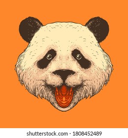 gezeichnete Panda-Kopfgrafik-Vektorgrafik
