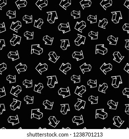 Drawn pattern with three-dimensional arrows on a black background.