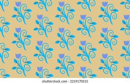 Drawn patterns of flowers in an old style, vector