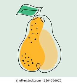 Drawn pear abstract. Vector isolated pear for pillows, prints, cups, wallpapers, notebooks.