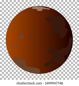 Drawn planet Mars Isolated on a transparent background. It can be used on flyers, banners, networks and other projects.