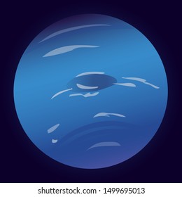 Drawn planet Neptune on a dark background. It can be used on flyers, banners, networks and other projects.