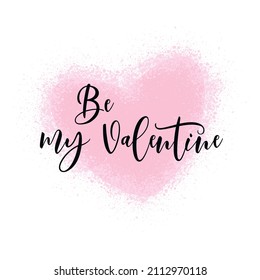 gezeichnete Postkarte. Valentinstag. Ich bin mein Valentin. Liebe, Herz, Inschrift. isoliert. Hintergrund, Poster, Banner, Ankündigung, Einladung, Postkarte, Druck
