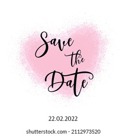 drawn postcard. wedding invitation. save the date. be my valentine. love, heart, inscription. isolated. background, poster, banner, announcement, invitation, postcard, print