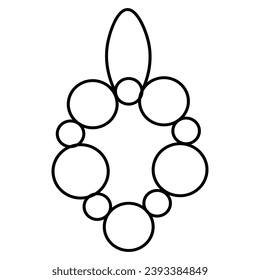 Dibujar cuentas de oración en fondo blanco