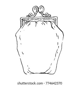 Drawn purse. Graphics.