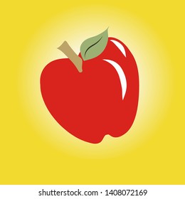 drawn red apple fruit isolated 