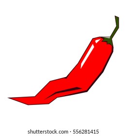 Drawn red chili pepper