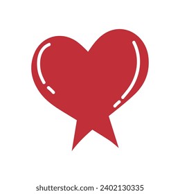 Drawn red heart on white background. Valentine's Day celebration