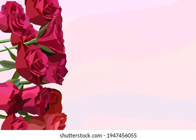 Drawn red roses with copy space. Good for any project.	
