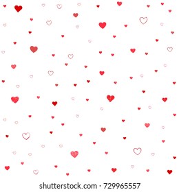Drawn seamless scribble, doodle hearts shapes pattern.