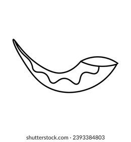 Drawn shofar on white background. Rosh hashanah (Jewish New Year