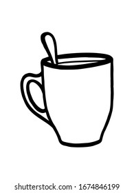 DRAWN SKETCH OF A COFFEE MUG IN A VECTOR