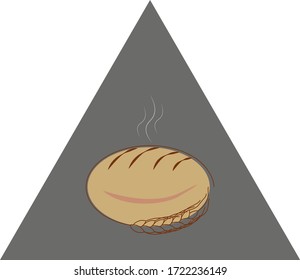 drawn sketch with hot bread