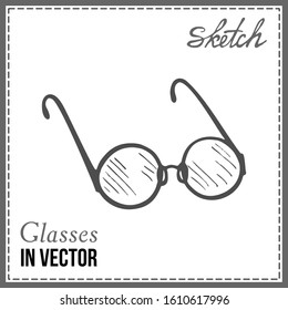 DRAWN SKETCH OF READING GLASSES IN VECTOR