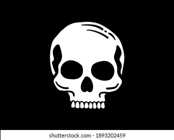 Drawn skull on a black background