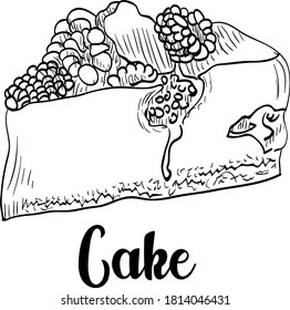 Trozo de tarta de baya silvestre deliciosa