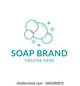 drawn soap logo template with bubbles 