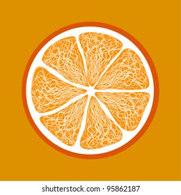The drawn stylized decorative orange vector; Graphic element