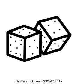 Drawn sugar cubes on white background