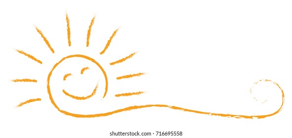 Drawn sun banner - stock vector