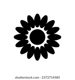 Drawn sunflower on white background