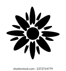 Drawn sunflower on white background