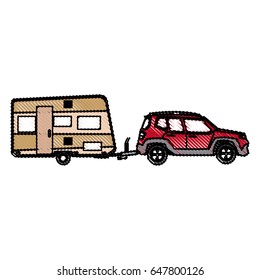 drawn suv car camper trailer travel transport