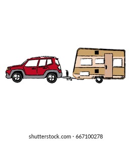 drawn suv car camper trailer travel transport