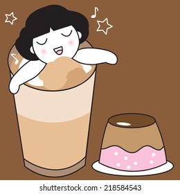 Drawn Troubles into Coffee illustration