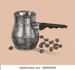 drawn turk for brewing coffee