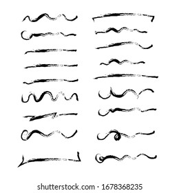 Drawn Underline Set Collection Vector