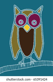 Drawn varied baby owl