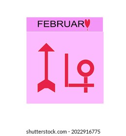 ้hand drawn vector, 14 February , valentine's day symbol sign