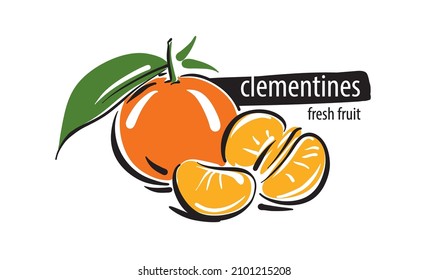 Clementaciones vectoriales dibujadas sobre un fondo blanco