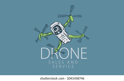 A drawn vector drone for sale and service