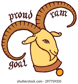 Drawn vector goat - hand drawing illustration