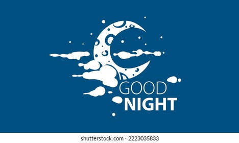 Drawn vector logo good night