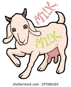 Drawn vector nanny-goat  - hand drawing illustration